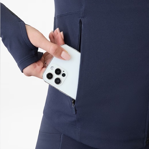 Athleta Salutation Jacket 2.0 Navy Blue Zip Up - Picture 3 of 9